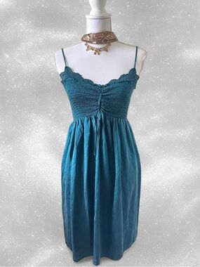 Rare Vintage Black Tag Teal Betsey Johnson Mini Dress